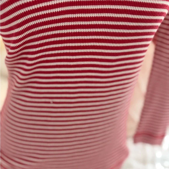 Ralph Lauren Red and White Striped Knit Top - Picture 5 of 8